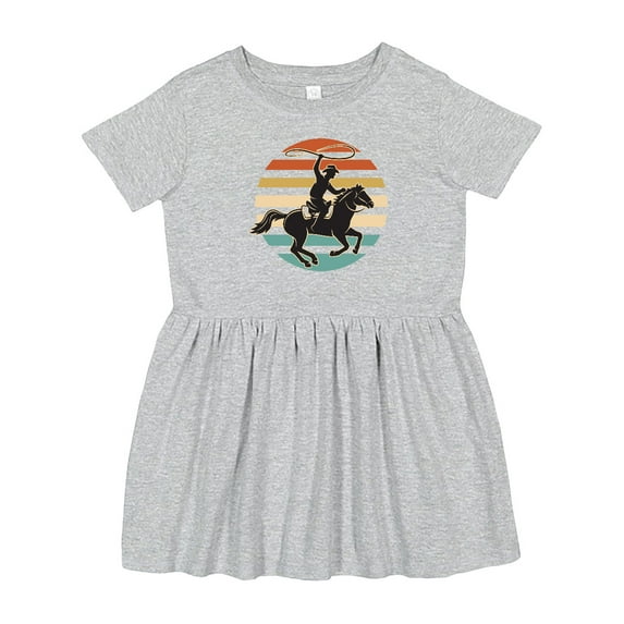 Inktastic Rodeo Team Roping Cowboy Girls Toddler Dress