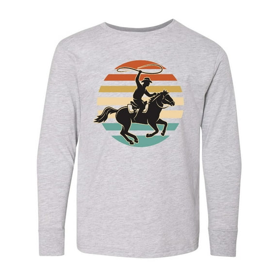 Inktastic Rodeo Team Roping Cowboy Long Sleeve Youth T-Shirt