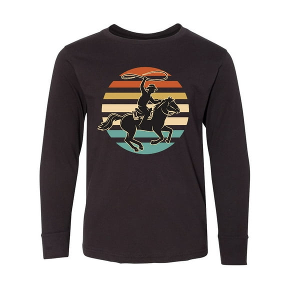 Inktastic Rodeo Team Roping Cowboy Long Sleeve Youth T-Shirt