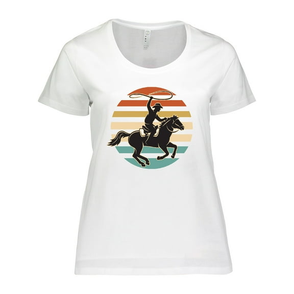 Inktastic Rodeo Team Roping Cowboy Women's Plus Size T-Shirt