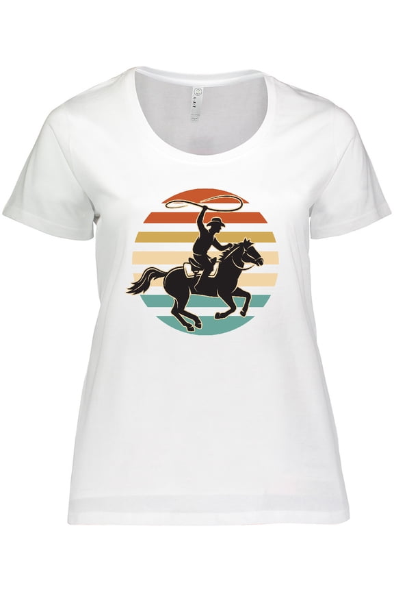 Rodeo Team Roping Cowboy Women's Plus Size T-Shirt