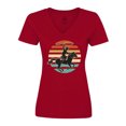 thumbnail image 1 of Inktastic Rodeo Team Roping Cowboy Women's V-Neck T-Shirt, 1 of 5