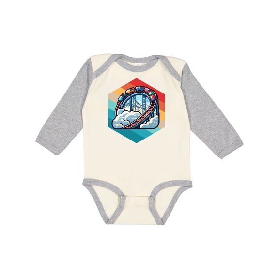Inktastic Roller Coaster Vintage Fan Retro Boys or Girls Long Sleeve Baby Bodysuit