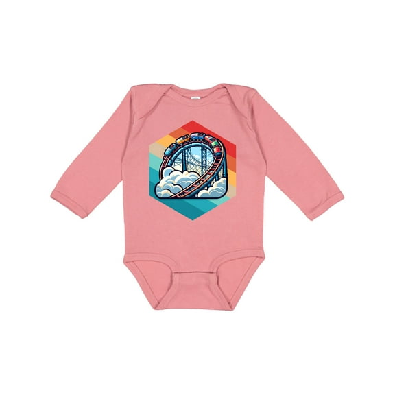 Inktastic Roller Coaster Vintage Fan Retro Boys or Girls Long Sleeve Baby Bodysuit