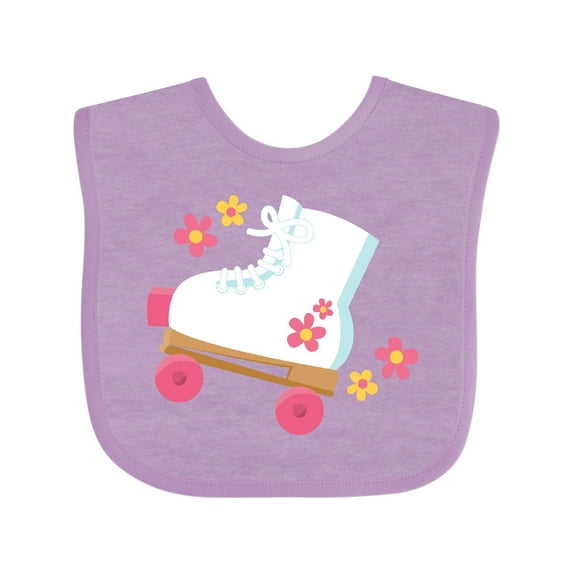 Inktastic Roller Skate Flowers Girls Baby Bib