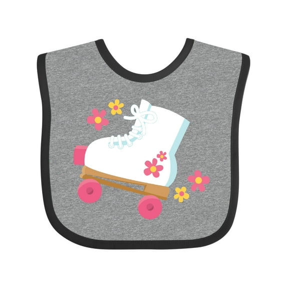 Inktastic Roller Skate Flowers Girls Baby Bib