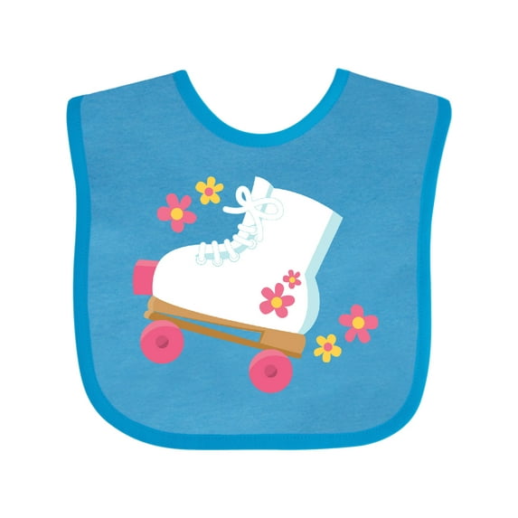 Inktastic Roller Skate Flowers Girls Baby Bib