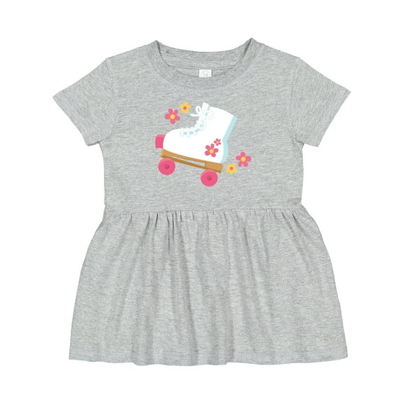 Inktastic Roller Skate Flowers Girls Baby Dress