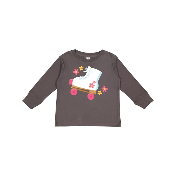 Inktastic Roller Skate Flowers Girls Long Sleeve Toddler T-Shirt