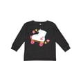 thumbnail image 1 of Inktastic Roller Skate Flowers Girls Long Sleeve Toddler T-Shirt, 1 of 5