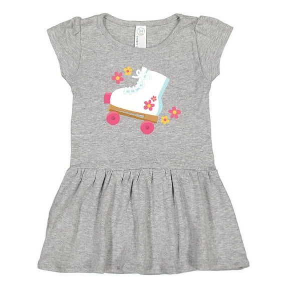 Inktastic Roller Skate Flowers Girls Toddler Dress