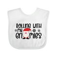 thumbnail image 1 of Inktastic Rolling with My Gnomies Cute Christmas Gnome in Hat Boys or Girls Baby Bib, 1 of 4