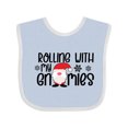 thumbnail image 1 of Inktastic Rolling with My Gnomies Cute Christmas Gnome in Hat Boys or Girls Baby Bib, 1 of 4