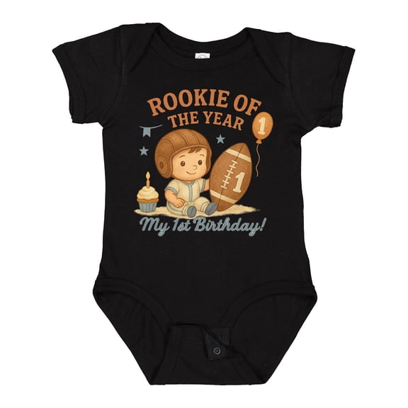 Inktastic Rookie of the Year First Birthday Football Theme Boys Baby Bodysuit