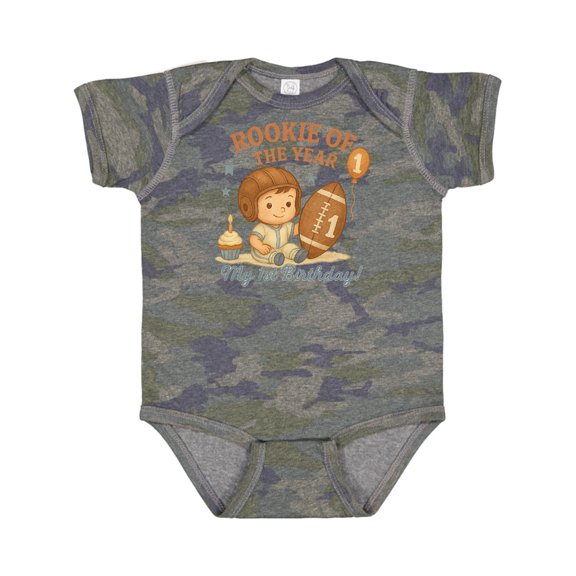 Inktastic Rookie of the Year First Birthday Football Theme Boys Baby Bodysuit