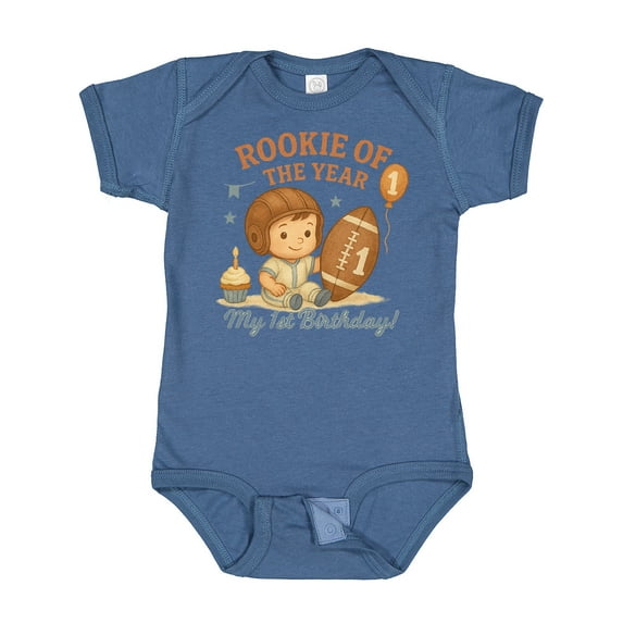 Inktastic Rookie of the Year First Birthday Football Theme Boys Baby Bodysuit