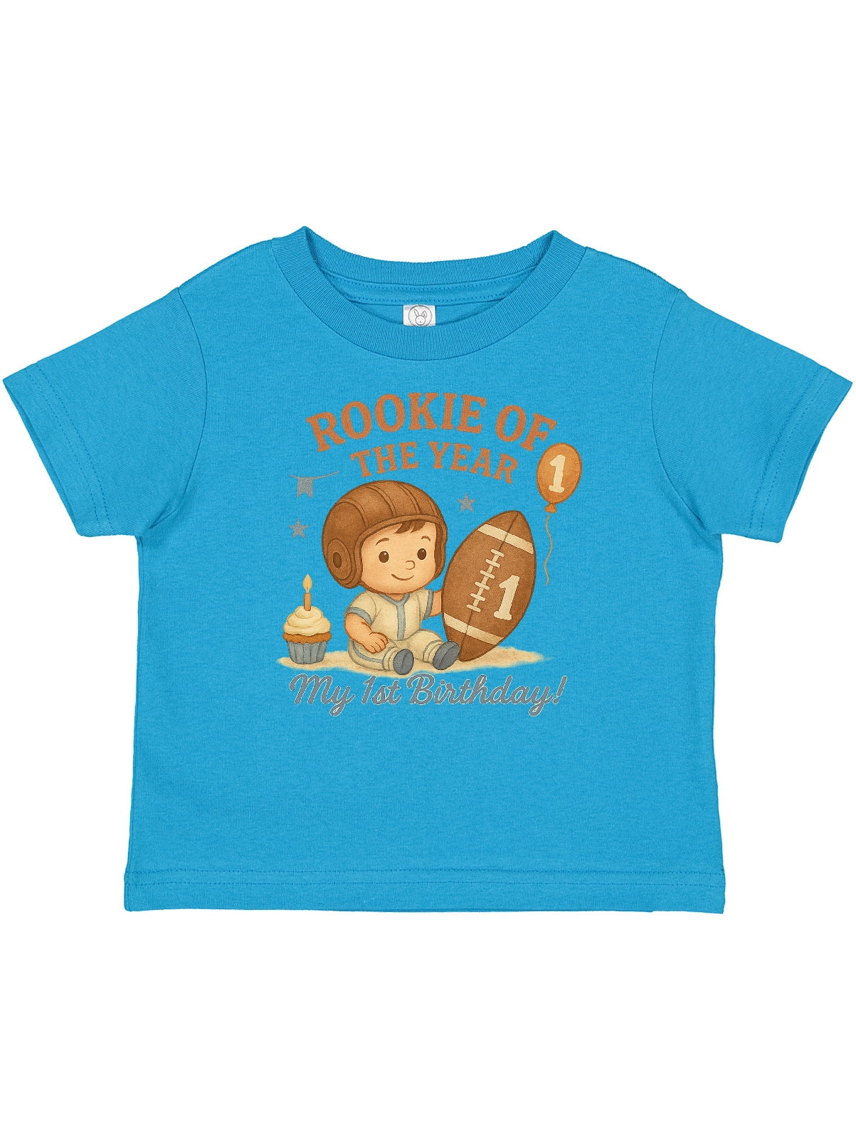 Inktastic Rookie of the Year First Birthday Football Theme Boys Baby T ...