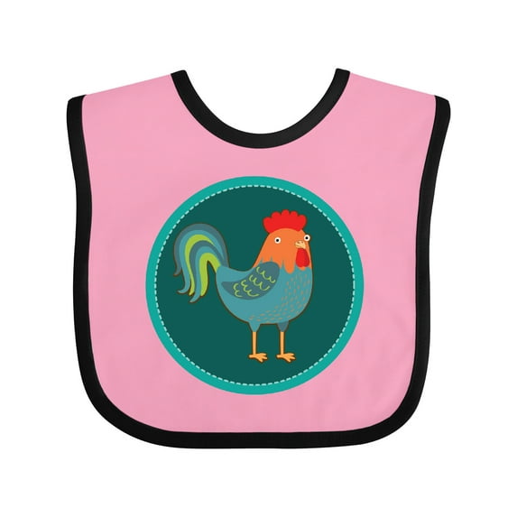 Inktastic Rooster Chicken Farmer Boys or Girls Baby Bib