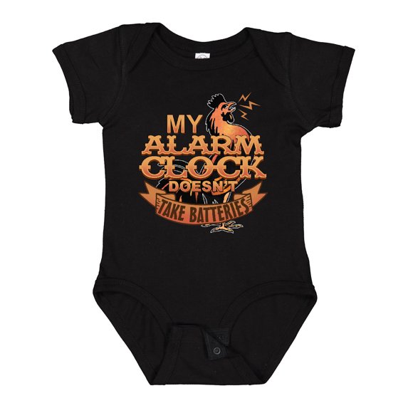 Inktastic Rooster Funny Farm Alarm Boys or Girls Baby Bodysuit