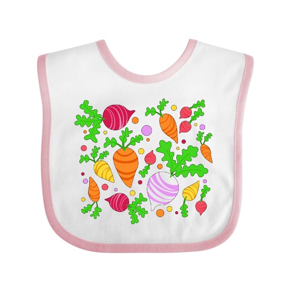 Inktastic Root Vegetable Party- Carrots, Beets, Radish, Turnip Boys or Girls Baby Bib