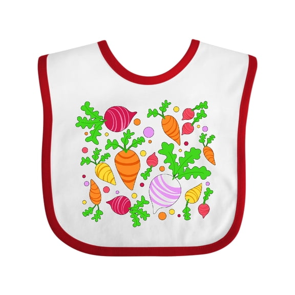 Inktastic Root Vegetable Party- Carrots, Beets, Radish, Turnip Boys or Girls Baby Bib