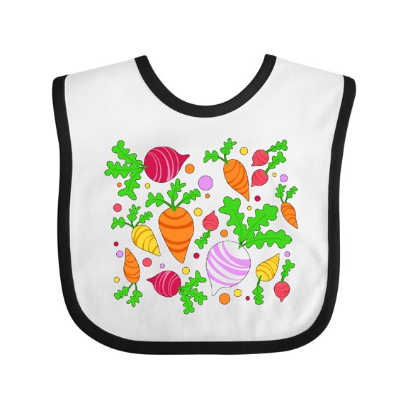 Inktastic Root Vegetable Party- Carrots, Beets, Radish, Turnip Boys or Girls Baby Bib