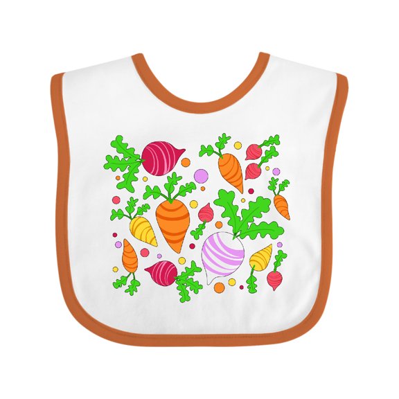 Inktastic Root Vegetable Party- Carrots, Beets, Radish, Turnip Boys or Girls Baby Bib