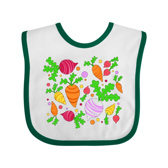 Inktastic Root Vegetable Party- Carrots, Beets, Radish, Turnip Boys or Girls Baby Bib