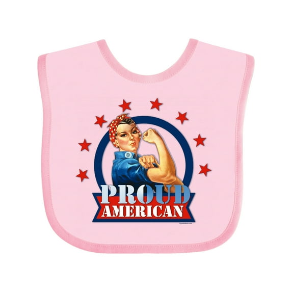 Inktastic Rosie Riveter Proud American Girls Baby Bib