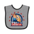 thumbnail image 1 of Inktastic Rosie Riveter Proud American Girls Baby Bib, 1 of 4
