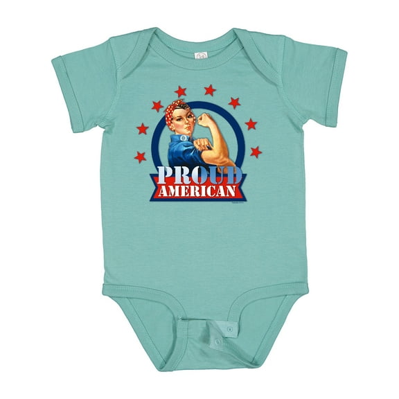 Inktastic Rosie Riveter Proud American Girls Baby Bodysuit