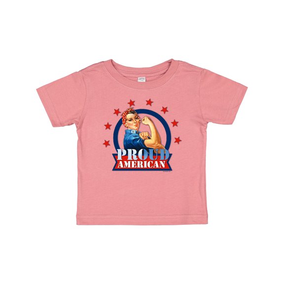 Inktastic Rosie Riveter Proud American Girls Baby T-Shirt