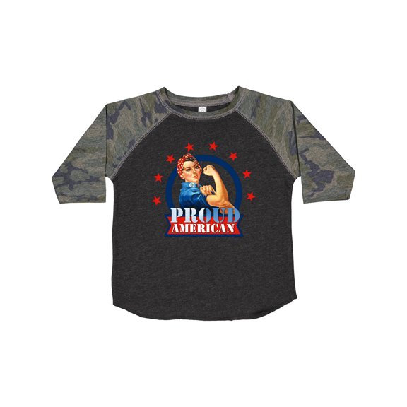 Inktastic Rosie Riveter Proud American Girls Toddler T-Shirt