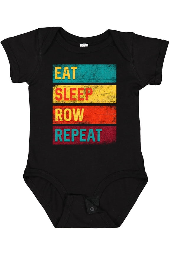 Rowing Team Eat Sleep Row Repeat Boys or Girls Baby Bodysuit