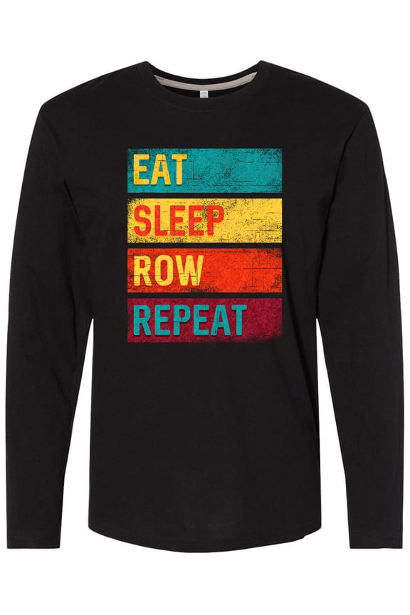 Rowing Team Eat Sleep Row Repeat Long Sleeve T-Shirt