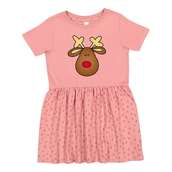 Inktastic Rudolph the Red Nose Reindeer Girls Toddler Dress