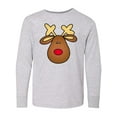 thumbnail image 1 of Inktastic Rudolph the Red Nose Reindeer Long Sleeve Youth T-Shirt, 1 of 5
