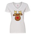 thumbnail image 1 of Inktastic Rudolph the Red Nose Reindeer Women's V-Neck T-Shirt, 1 of 5