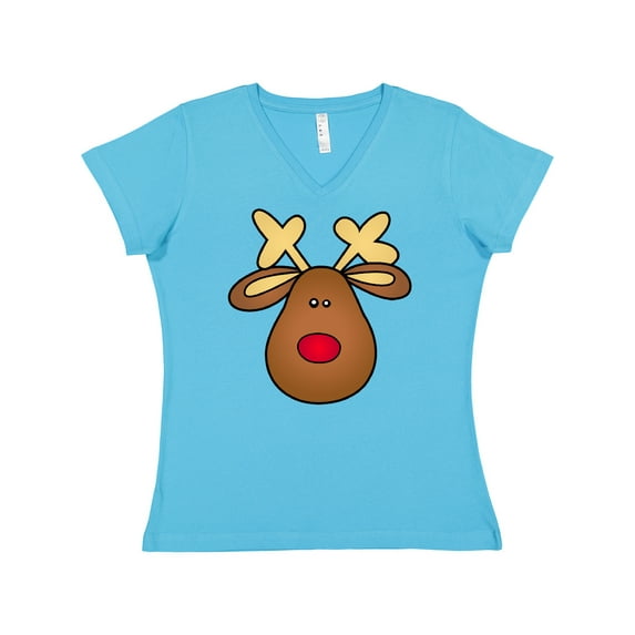 Inktastic Rudolph the Red Nose Reindeer Women's V-Neck T-Shirt