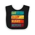 thumbnail image 1 of Inktastic Rugby Player Eat Sleep Rugby Repeat Boys or Girls Baby Bib, 1 of 4