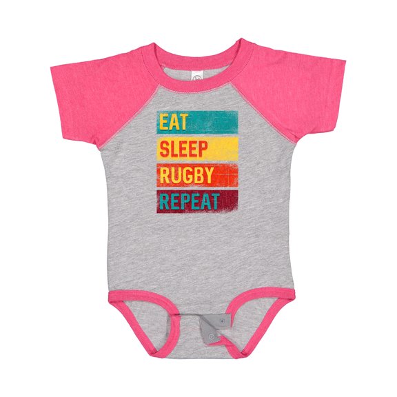 Inktastic Rugby Player Eat Sleep Rugby Repeat Boys or Girls Baby Bodysuit