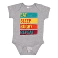 thumbnail image 1 of Inktastic Rugby Player Eat Sleep Rugby Repeat Boys or Girls Baby Bodysuit, 1 of 5