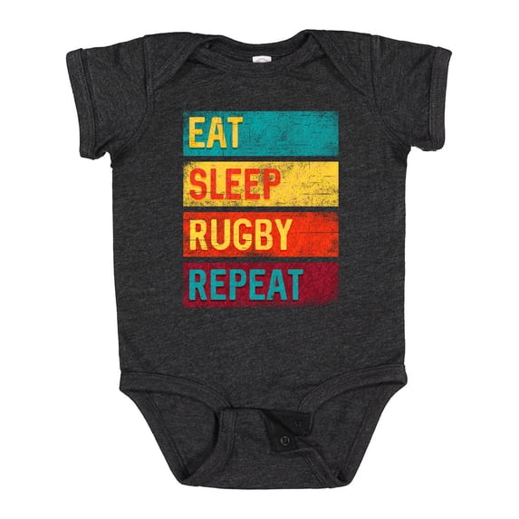 Inktastic Rugby Player Eat Sleep Rugby Repeat Boys or Girls Baby Bodysuit