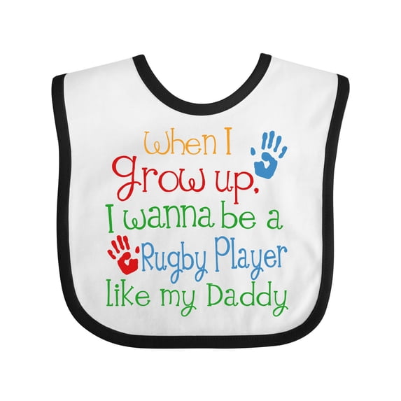 Inktastic Rugby Player Like Daddy Boys or Girls Baby Bib
