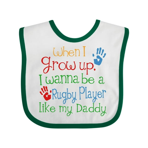 Inktastic Rugby Player Like Daddy Boys or Girls Baby Bib
