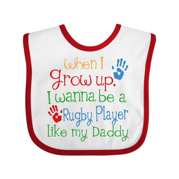 Inktastic Rugby Player Like Daddy Boys or Girls Baby Bib