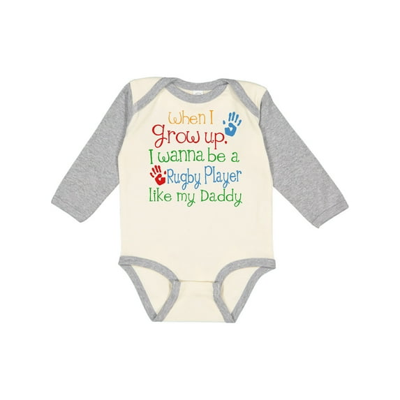 Inktastic Rugby Player Like Daddy Boys or Girls Long Sleeve Baby Bodysuit