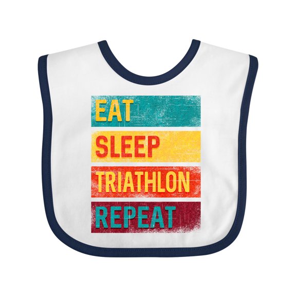 Inktastic Running Eat Sleep Triathlon Repeat Boys or Girls Baby Bib