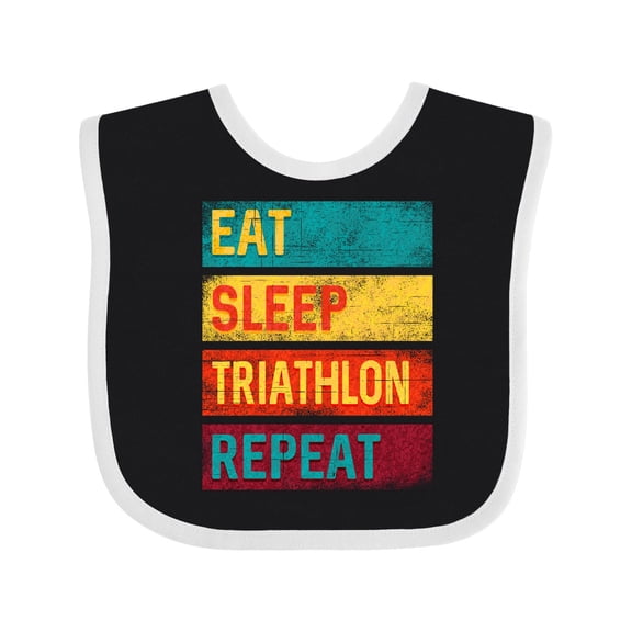 Inktastic Running Eat Sleep Triathlon Repeat Boys or Girls Baby Bib