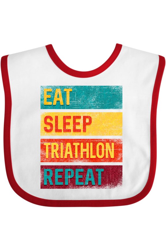 Running Eat Sleep Triathlon Repeat Boys or Girls Baby Bib